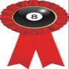 Billiards Red Rosette Ribbon, Billiards 8 Ball Trophy Ribbon Award Prize, 50 Pack Prime view 1