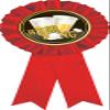 Beer Pong Red Rosette Ribbon, Beer Pong Trophy Ribbon Award Prize, 50 Pack Prime view 1