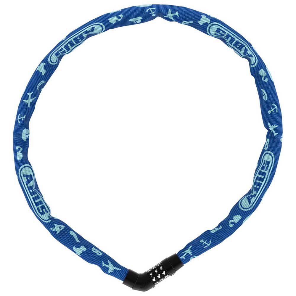 ABUS Steel-O-Chain 4804C Symbols Chain Lock - Combination Lock for Children's Bikes - ABUS Security Level 3-75 cm - Blue