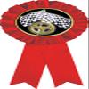 Racing Red Rosette Ribbon, Street Race Steering Wheel Trophy Ribbon Award Prize, 50 Pack Prime view 1