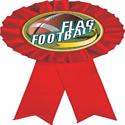 Flag Football Red Rosette Ribbon, Flag Football Trophy Ribbon Award Prize, 50 Pack Prime