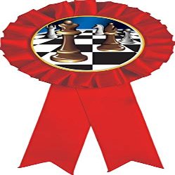Chess Red Rosette Ribbon, Chess Tournament Trophy Ribbon Award Prize, 50 Pack Prime