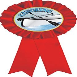 Canoeing Red Rosette Ribbon, Canoe Trophy Ribbon Award Prize, 50 Pack Prime