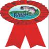 Fishing Derby Red Rosette Ribbon, Fishing Competition Trophy Ribbon Award Prize, 100 Pack Prime view 1