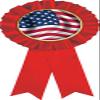 American Flag Red Rosette Ribbon, USA Flag Trophy Ribbon Award Prize, 100 Pack Prime view 1