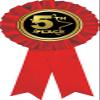 5th Place Red Rosette Ribbon, Fifth Place Trophy Ribbon Award Prize, 50 Pack Prime view 1