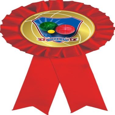 Bocce Ball Red Rosette Ribbon, Bocce Ball Trophy Ribbon Award Prize, 50 Pack Prime