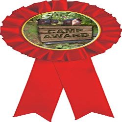 Camp Red Rosette Ribbon, Camp Award Medal, 50 Pack Prime