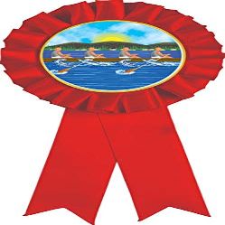 Rowing Red Rosette Ribbon, Rowing Trophy Ribbon Award Prize, 50 Pack Prime