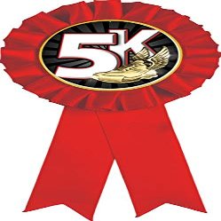 5K Race Red Rosette Ribbon, 5K Trophy Ribbon Award Prize, 50 Pack Prime