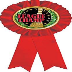 Bowling Red Rosette Ribbon, Bowling League Champion Trophy Ribbon Award Prize, 50 Pack Prime