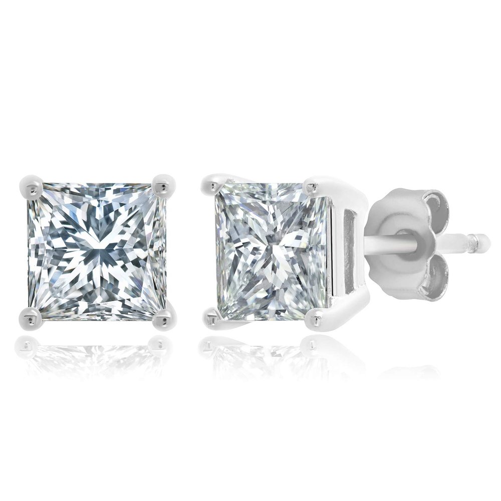 925 Sterling Silver Cubic Zirconia Stud Earrings for Women| Hypoallergenic Round Cubic Zirconia Earrings Studs | Anti Tarnishing CZ Sterling Silver Studs by MAX + STONE