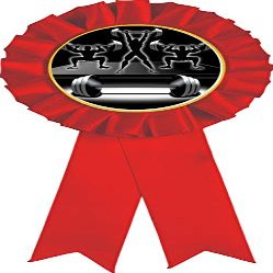 Bodybuilding Red Rosette Ribbon, Weightlifting Trophy Ribbon Award Prize, 50 Pack Prime