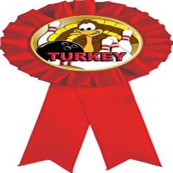 Bowling Red Rosette Ribbon, Bowling Turkey Trophy Ribbon Award Prize, 50 Pack Prime