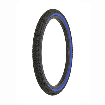 Alta Bicycle Tire Duro 20" x 1.75" Bike Black/Color Side Wall Tire Vendetta Tread, Multiple Colors (Black/Blue Sidewall)