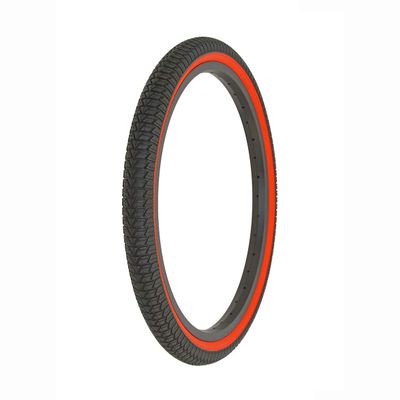 Alta Bicycle Tire Duro 20" x 1.75" Bike Black/Color Side Wall Tire Vendetta Tread, Multiple Colors (Black/Red Sidewall)