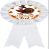 Turkey Trot White Rosette Ribbon Award, Turkey Trot Trophy Ribbon Prize, 50 Pack Prime view 1