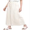 Lock and Love LL Womens Washed Linen Casual Loose Wide Leg Pants Pocket Pant with Draw String M White view 1