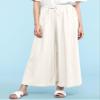 Lock and Love LL Womens Washed Linen Casual Loose Wide Leg Pants Pocket Pant with Draw String M White view 2