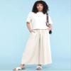 Lock and Love LL Womens Washed Linen Casual Loose Wide Leg Pants Pocket Pant with Draw String M White view 4