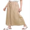 Lock and Love LL Womens Washed Linen Casual Loose Wide Leg Pants Pocket Pant with Draw String M Beige view 1