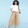 Lock and Love LL Womens Washed Linen Casual Loose Wide Leg Pants Pocket Pant with Draw String M Beige view 4