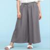 Lock and Love LL Womens Washed Linen Casual Loose Wide Leg Pants Pocket Pant with Draw String M Grey view 2