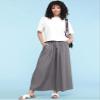 Lock and Love LL Womens Washed Linen Casual Loose Wide Leg Pants Pocket Pant with Draw String M Grey view 4