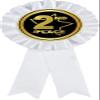 2nd Place White Rosette Ribbon Award, Second Place Trophy Ribbon Prize, 50 Pack Prime view 1