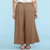 LL Womens Washed Linen Casual Loose Wide Leg Pants Pocket Pant with Draw String M Khaki view 3