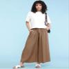 LL Womens Washed Linen Casual Loose Wide Leg Pants Pocket Pant with Draw String M Khaki view 4