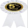 5th Place White Rosette Ribbon Award, Fifth Place Trophy Ribbon Prize, 50 Pack Prime view 1