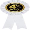 4th Place White Rosette Ribbon Award, Fourth Place Trophy Ribbon Prize, 50 Pack Prime view 1