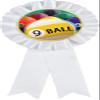 Billiards White Rosette Ribbon Award, 9 Ball Billiards Pool Trophy Ribbon Prize, 50 Pack Prime view 1