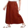 Lock and Love LL Womens Washed Linen Casual Loose Wide Leg Pants Pocket Pant with Draw String L Brown_RED view 1