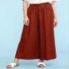 Lock and Love LL Womens Washed Linen Casual Loose Wide Leg Pants Pocket Pant with Draw String L Brown_RED view 2