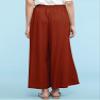 Lock and Love LL Womens Washed Linen Casual Loose Wide Leg Pants Pocket Pant with Draw String L Brown_RED view 4