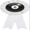 Billiards White Rosette Ribbon Award, Billiards 8 Ball Trophy Ribbon Prize, 50 Pack Prime view 1