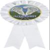 Boys Lacrosse White Rosette Ribbon Award, Lacrosse Sticks Trophy Ribbon Prize, 50 Pack Prime view 1