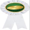 Flying Disc White Rosette Ribbon Award, Frisbee Toss Trophy Ribbon Prize, 100 Pack view 1