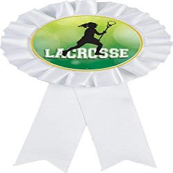 Lacrosse White Rosette Ribbon Award, Girls Lacrosse Trophy Ribbon Prize, 50 Pack Prime