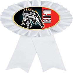 Jiu Jitsu White Rosette Ribbon Award, Jiu Jitsu Trophy Ribbon Prize, 50 Pack Prime