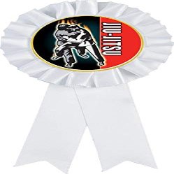 Jiu Jitsu White Rosette Ribbon Award, Jiu Jitsu Trophy Ribbon Prize, 50 Pack Prime