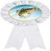 Fishing White Rosette Ribbon Award, Fishing Largemouth Bass Trophy Ribbon Prize, 50 Pack Prime view 1