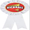 Kickball White Rosette Ribbon Award, Kickball Trophy Ribbon Prize, 50 Pack Prime view 1