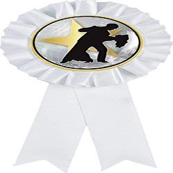 Ballroom Dance White Rosette Ribbon Award, Dancing Trophy Ribbon Prize, 50 Pack Prime