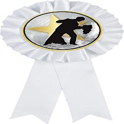 Ballroom Dance White Rosette Ribbon Award, Dancing Trophy Ribbon Prize, 50 Pack Prime
