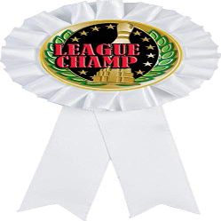 Bowling White Rosette Ribbon Award, Bowling League Champion Trophy Ribbon Prize, 50 Pack Prime