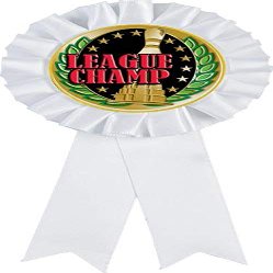 Bowling White Rosette Ribbon Award, Bowling League Champion Trophy Ribbon Prize, 50 Pack Prime