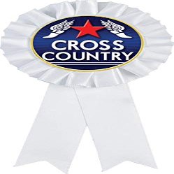 Cross Country White Rosette Ribbon Award, Running Trophy Ribbon Prize, 50 Pack Prime